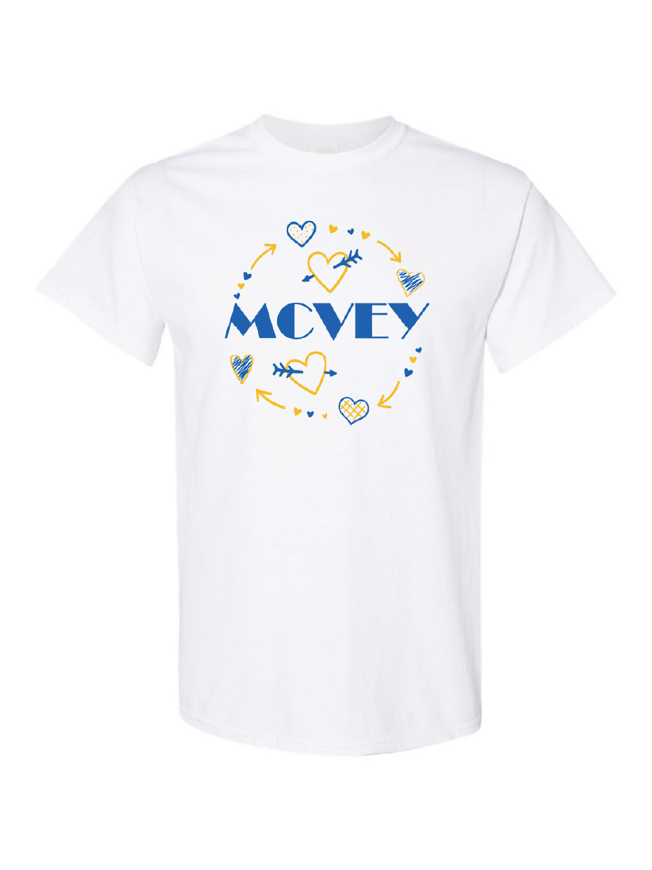 NEW! MCVEY Hearts & Arrows T-Shirt (youth/adult)