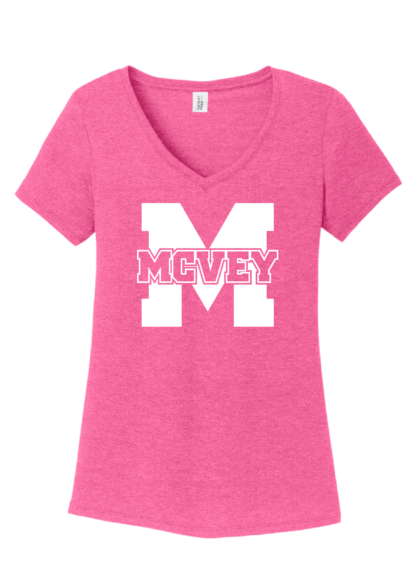 NEW! Pink MCVEY Women's V-Neck Tri-Blend T-Shirt