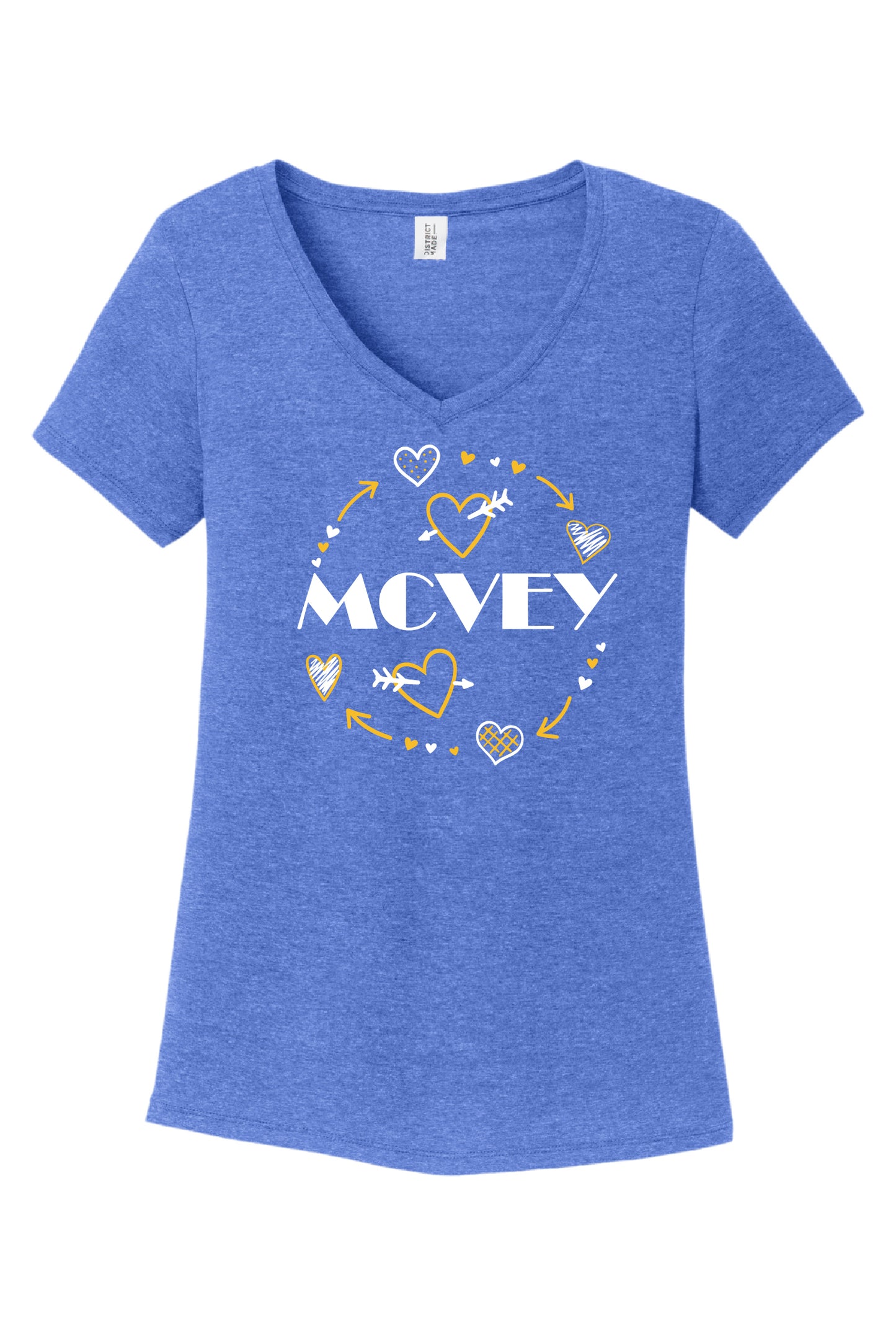 NEW! MCVEY Hearts & Arrows Women's V-Neck Triblend T-Shirt