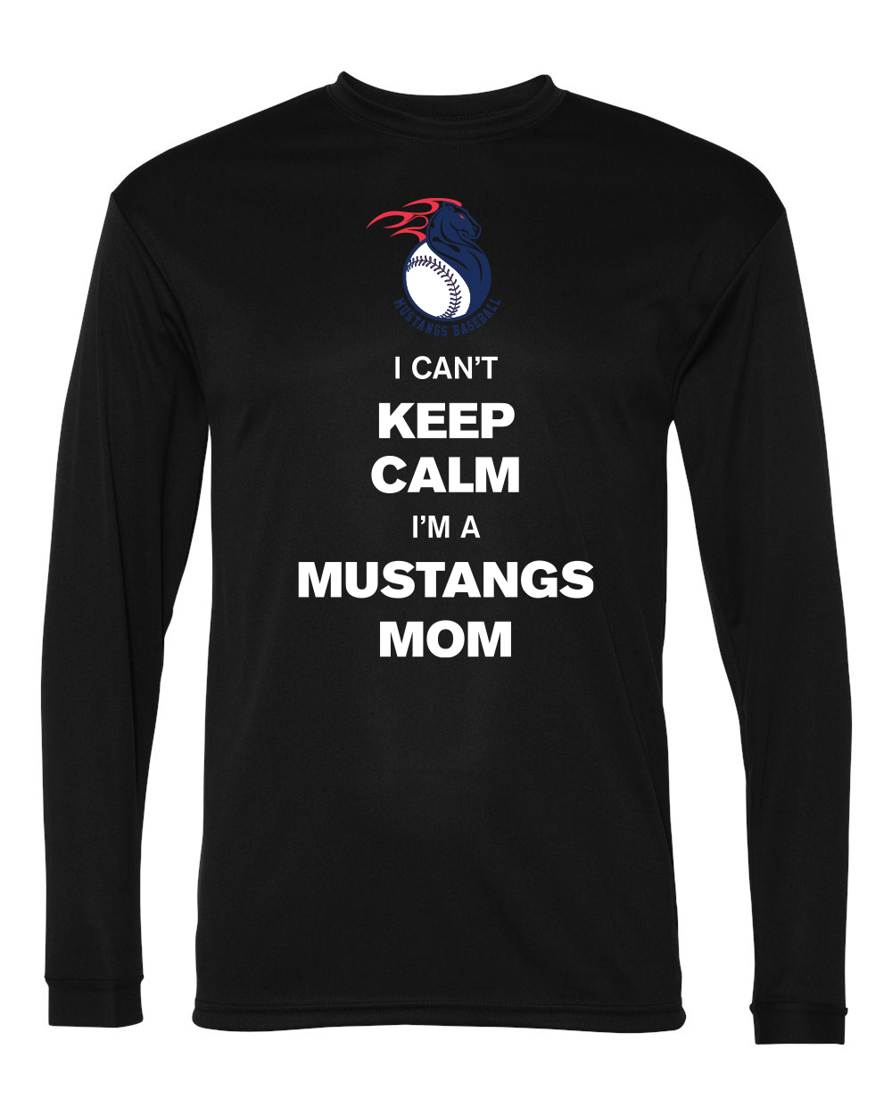 Keep Calm Mustangs Mom Long Sleeve Shirt