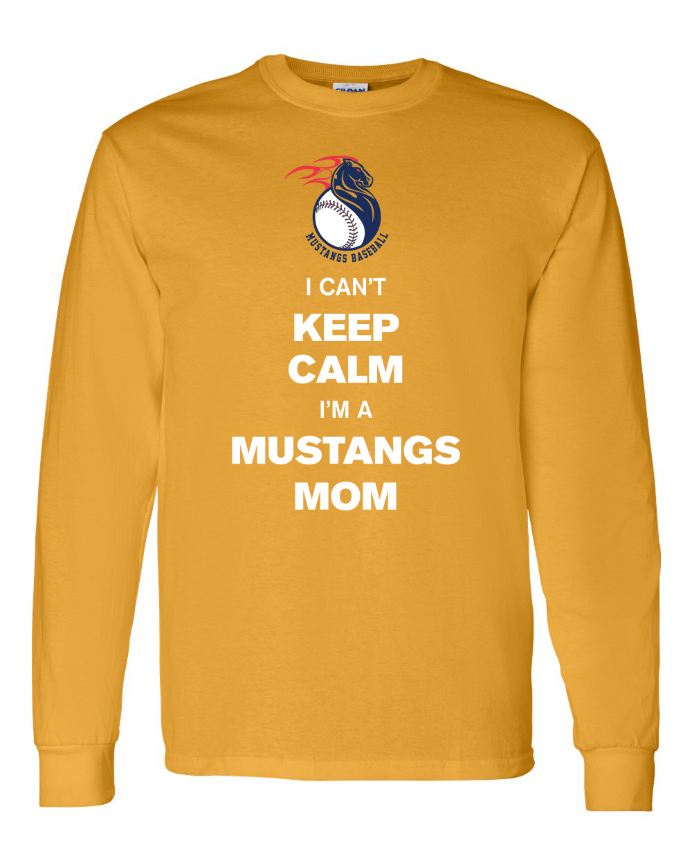 Keep Calm Mustangs Mom Long Sleeve Shirt
