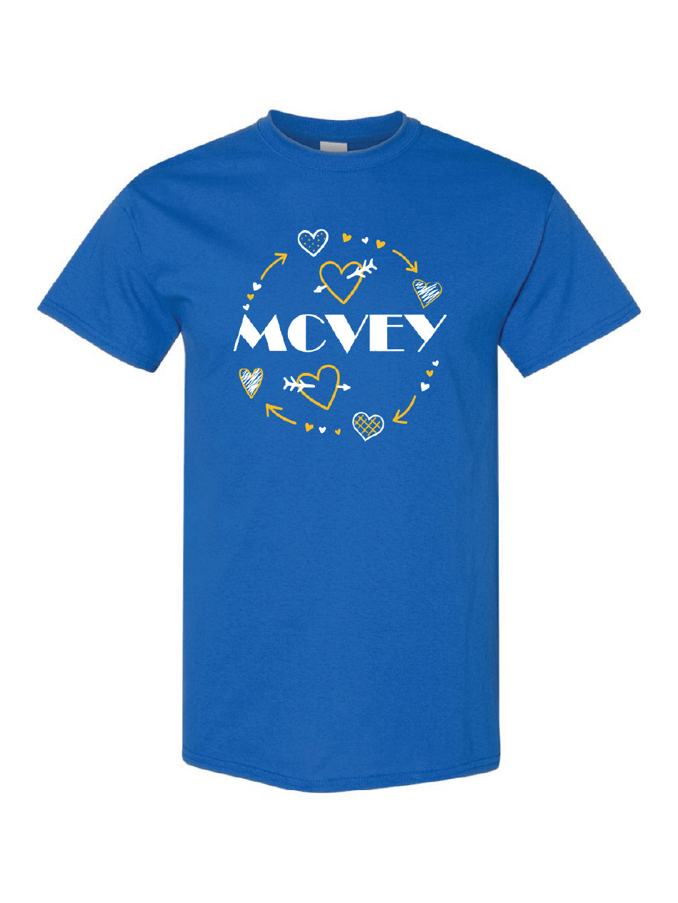 NEW! MCVEY Hearts & Arrows T-Shirt (youth/adult)
