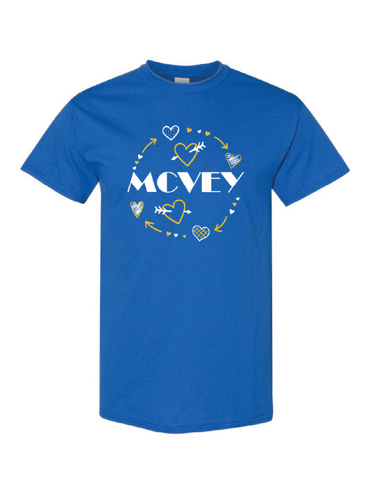 NEW! MCVEY Hearts & Arrows T-Shirt (youth/adult)