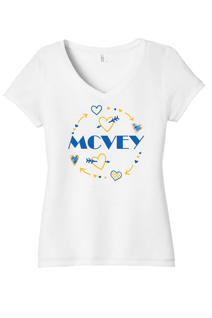 NEW! MCVEY Hearts & Arrows Women's V-Neck Triblend T-Shirt