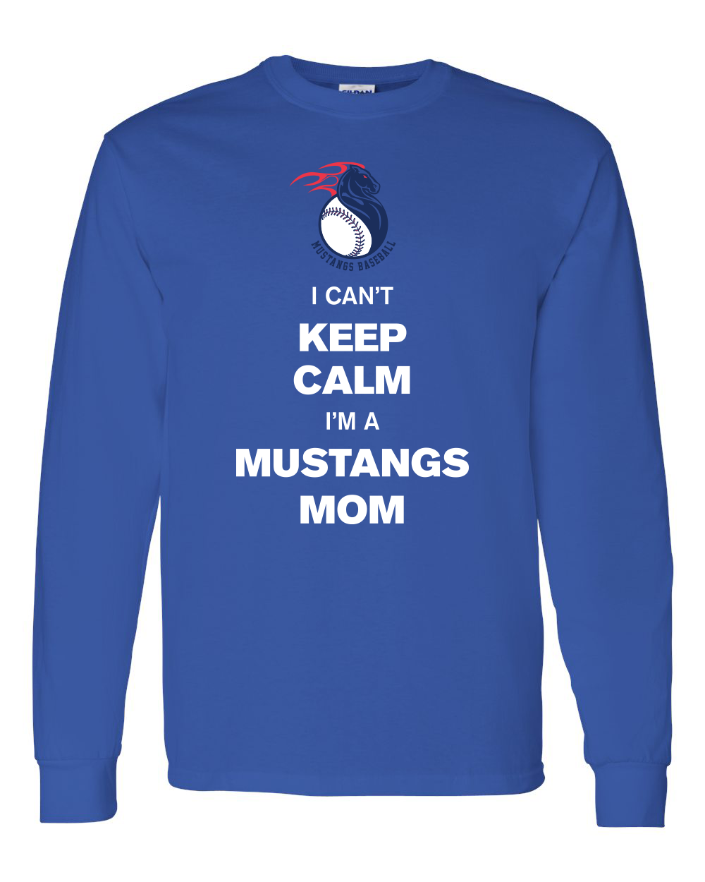 Keep Calm Mustangs Mom Long Sleeve Shirt